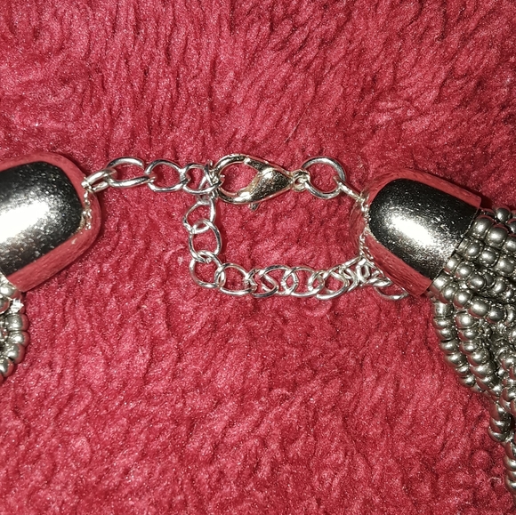 CLASSY SILVER MULTI BRAIDED NECKLACE - Picture 2 of 3